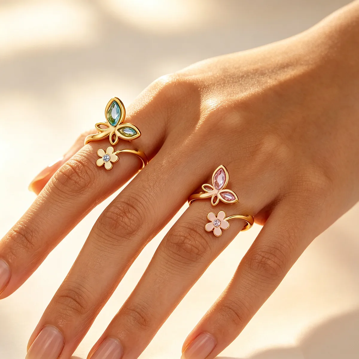 Women'S Accessories Trends 2026 - แหวนดอกไม้ปรับขนาดได้สำหรับผู้หญิง แหวนสแตนเลสแบบมินิมอล เทรนด์ปี 2026 จัดส่งฟรี เครื่องประดับคู่รัก