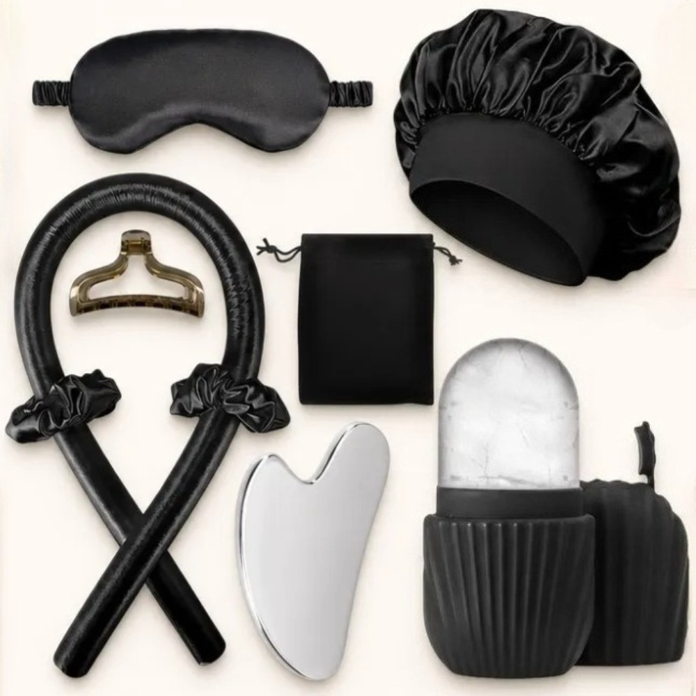 Women Accessories Combo Gift - ชุดเครื่องนอนผ้าไหม 3/4/5/9 ชิ้น ประกอบด้วย ผ้าปิดตา หมวกซาติน