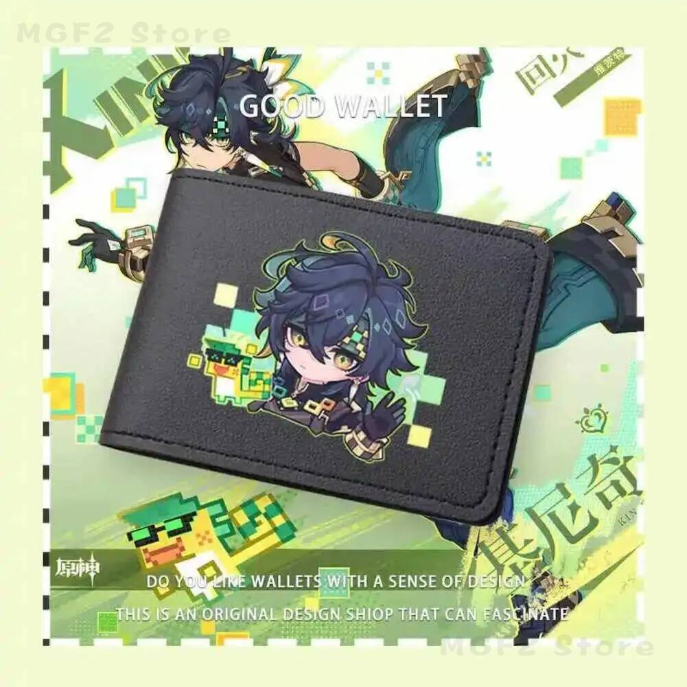 Women'S Accessories Purse - กระเป๋าใส่บัตรลายการ์ตูนอนิเมะสำหรับผู้หญิง กระเป๋าใส่เหรียญนักเรียน Genshin Impact Kinich กระเป๋าการ์ตูนหนัง