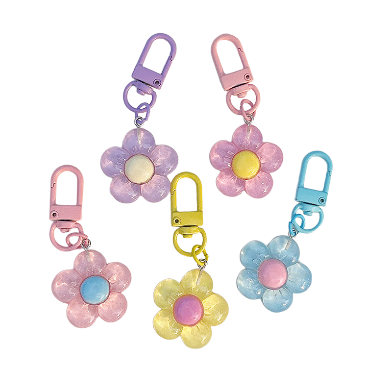 Women'S Accessories Purse - พวงกุญแจดอกไม้น่ารักสำหรับผู้หญิง พวงกุญแจเรซิ่นใส ตัวล็อคแบบก้ามปู ของตกแต่งกระเป๋า ของประดับตกแต่งกระเป๋าเป้ เครื่องประดับ