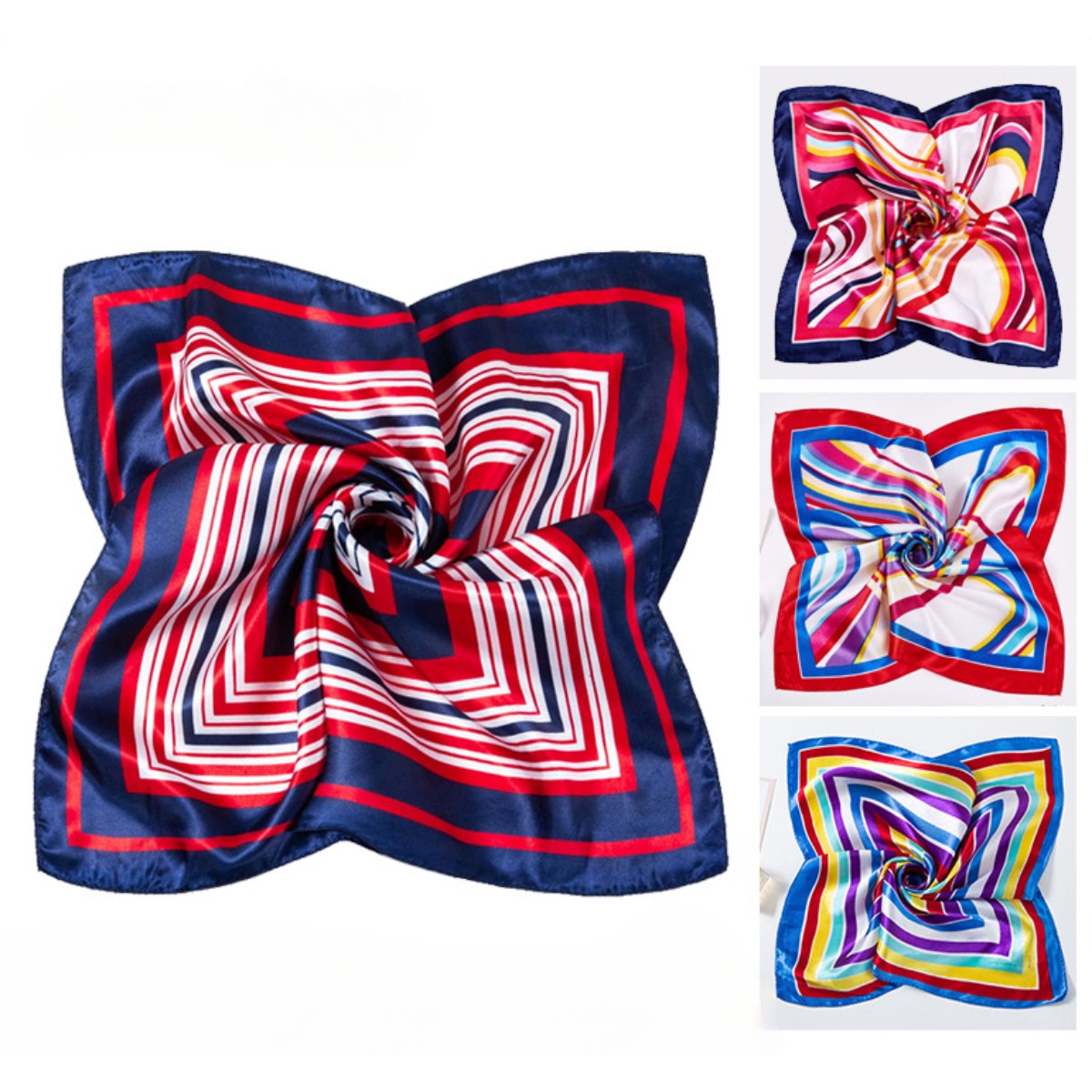 Women'S Work Accessories - 50*50 ซม.ผ้าพันคอผ้าไหมผ้าพันคอผู้หญิงแฟชั่นพิมพ์ขนาดเล็กคอผ้าพันคอสําหรับผู้หญิงเลดี้อุปกรณ์ตกแต่ง