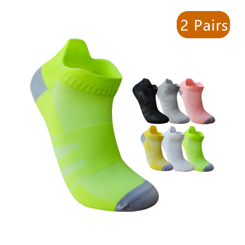 Women'S Ankle Accessories - ถุงเท้ากีฬาหุ้มข้อ2คู่สำหรับผู้ชายผู้หญิงระบายอากาศได้ดีแห้งเร็วสำหรับปั่นจักรยานวิ่งกลางแจ้งขี่จักรยานเดินทางโดยไม่แสดงถุงเท้า