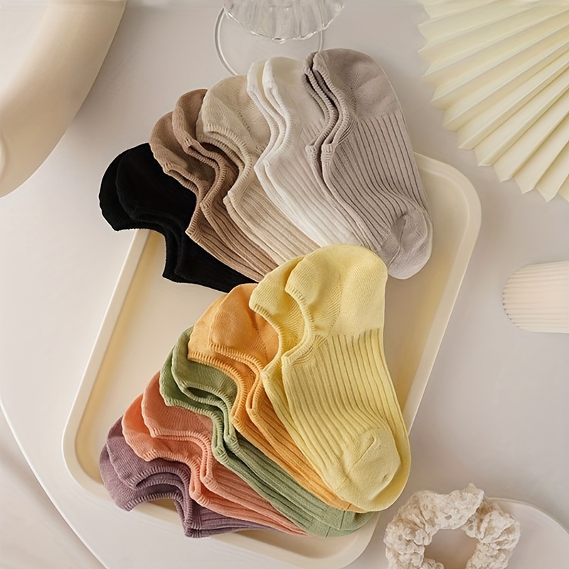 Women'S Ankle Accessories - ถุงเท้าข้อต่ำหุ้มข้อหลากสี5คู่ถุงเท้าหุ้มข้อแบบยืดหยุ่นและระบายอากาศได้ดีถุงน่องและถุงเท้ายาวของผู้หญิง