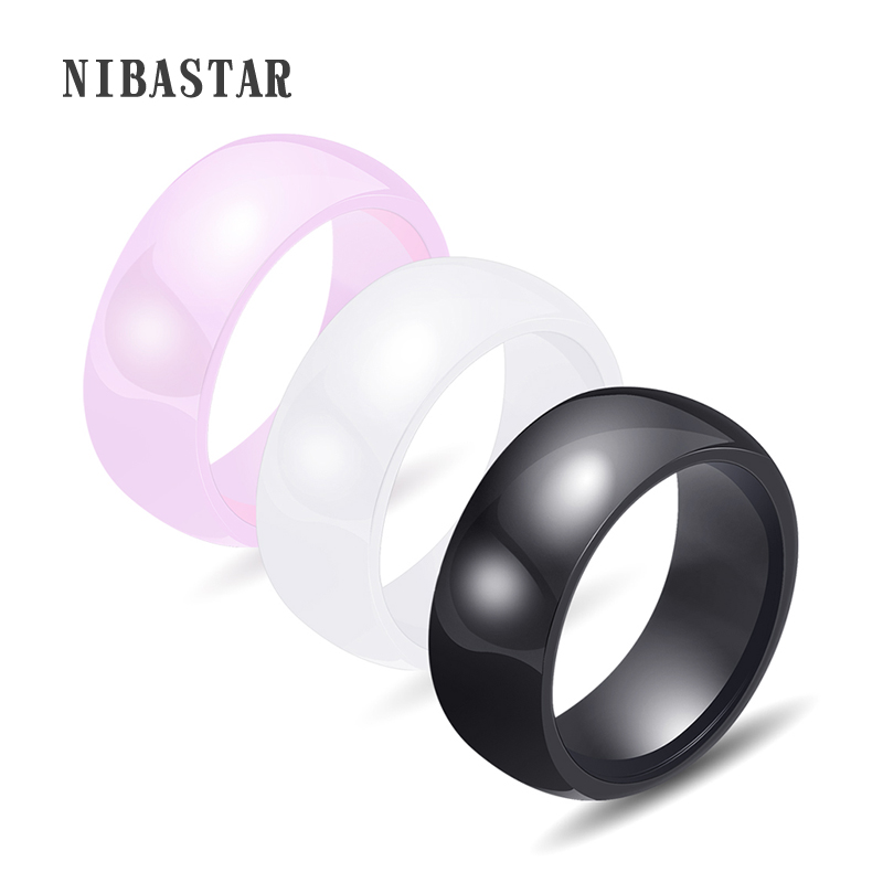 Women'S Accessories Online Shopping - ขายร้อน 3 สี 8 มม.แหวนเซรามิคสำหรับสุภาพสตรีหมั้นงานแต่งงานแหวนเครื่องประดับช้อปปิ้งออนไลน์