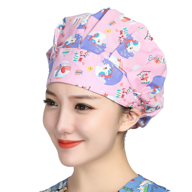Bouffantขัดหมวกการ์ตูนพิมพ์ผ้า - Women'S Work Accessories บทวิจารณ์และราคา