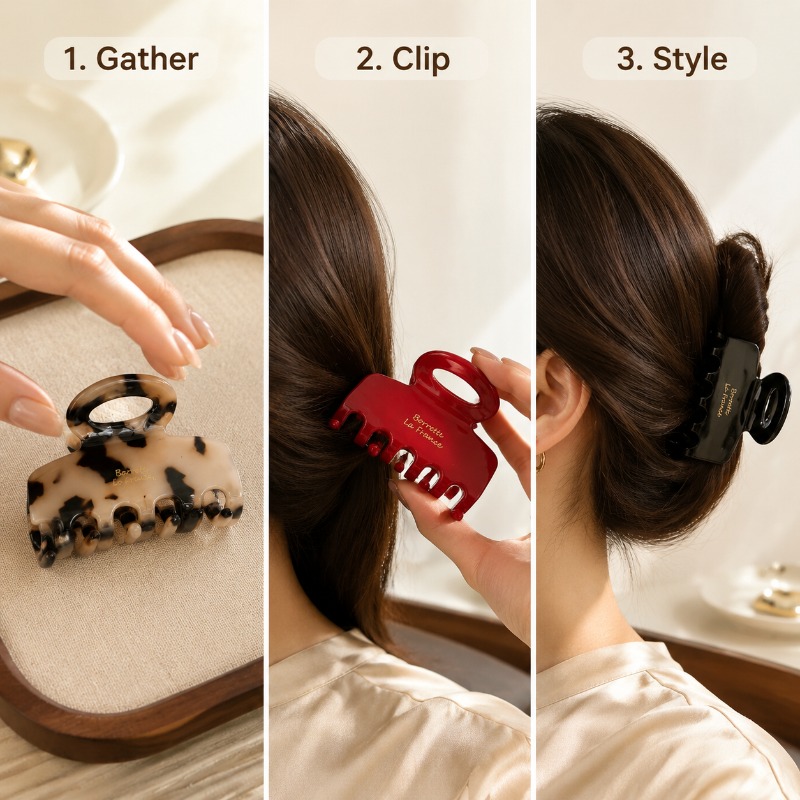 กิ๊บหนีบผมขนาดกลางแบบฝรั่งเศส  - Women'S Work Accessories บทวิจารณ์และราคา