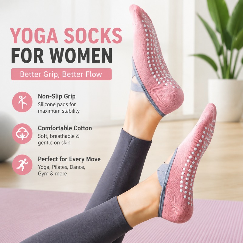 ถุงเท้าโยคะข้อเท้าผ้าฝ้ายสำหรั - Women'S Ankle Accessories บทวิจารณ์และราคา