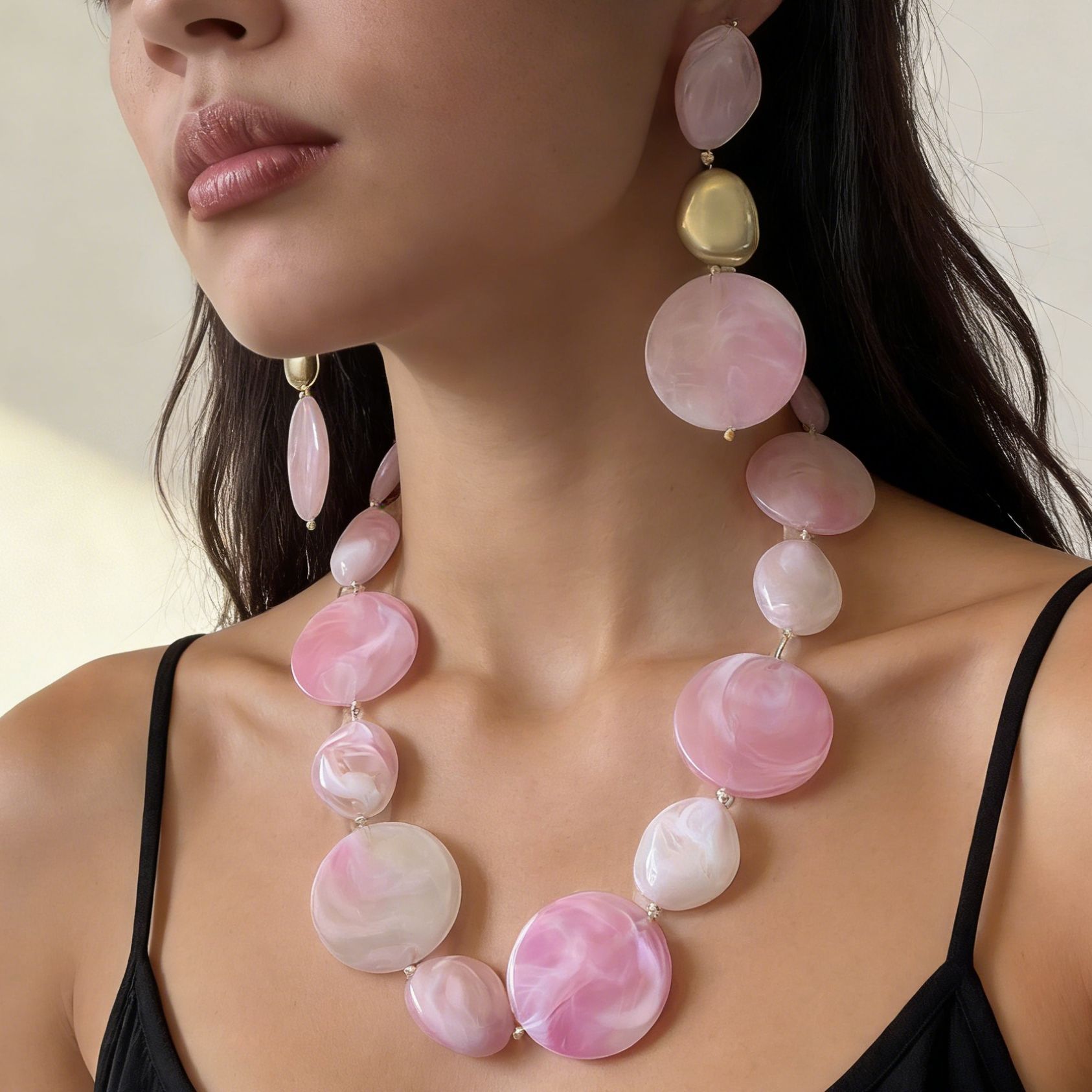 สร้อยคออะคริลิคสีชมพูทรงกลมแบบ - Women'S Accessories Trends 2026 บทวิจารณ์และราคา